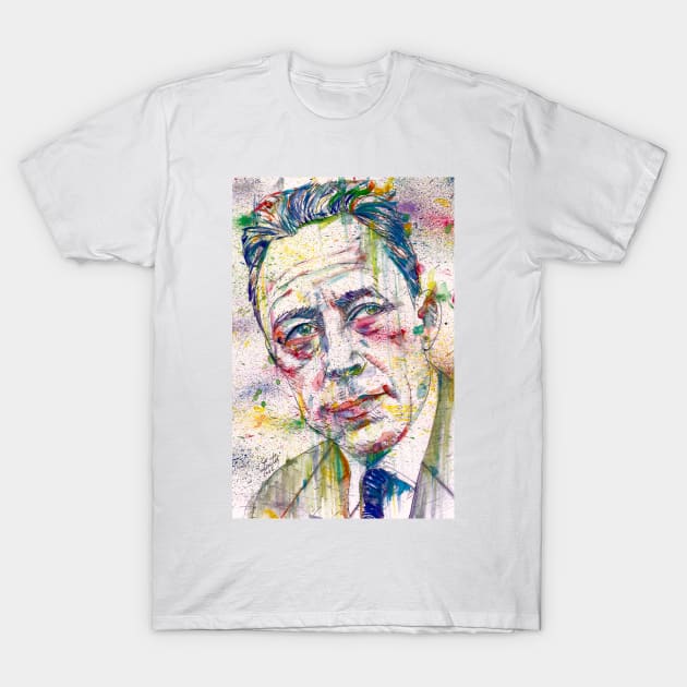 ALBERT CAMUS watercolor portrait .5 T-Shirt by lautir